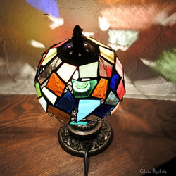 夢の欠片ランプ 一点物 ステンドグラス 照明 テーブル ランプ  スタンド 6枚目の画像