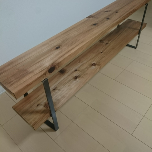 アイアンレッグ 鉄脚 テーブル オープンシェルフ アイアン