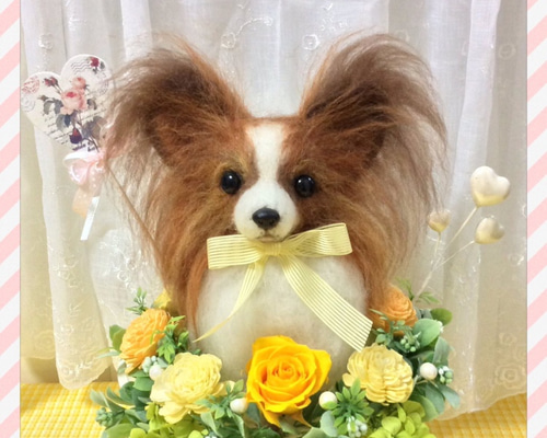 ふんわりポーチ　パピヨン両面パネル　苺 ふんわりポーチパピヨン両面パネル苺