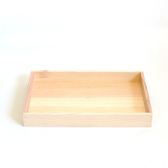 ウッドボックス　浅型　木箱　トレイ　収納箱　木製　キッチン 2枚目の画像