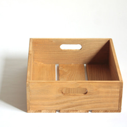 *リサイクルウッドボックスtype/aサイズM 持ち手穴付き　木箱　収納　 3枚目の画像