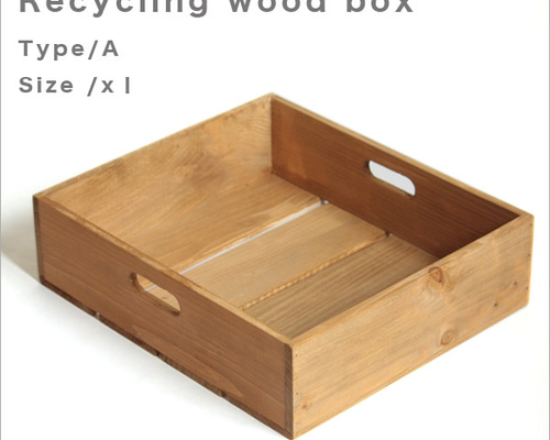 リサイクルウッドボックスtype/aサイズXL 持ち手穴付き 木箱 収納