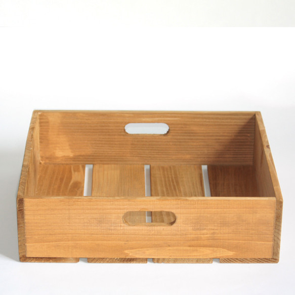 *リサイクルウッドボックスtype/aサイズXL 持ち手穴付き　木箱　収納　 2枚目の画像