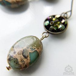 【Mhe-097b】mosaic/vintage seeds＋green jasper 3枚目の画像