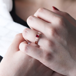 18K玫瑰金 - Romance熱戀紅寶戒指 第2張的照片