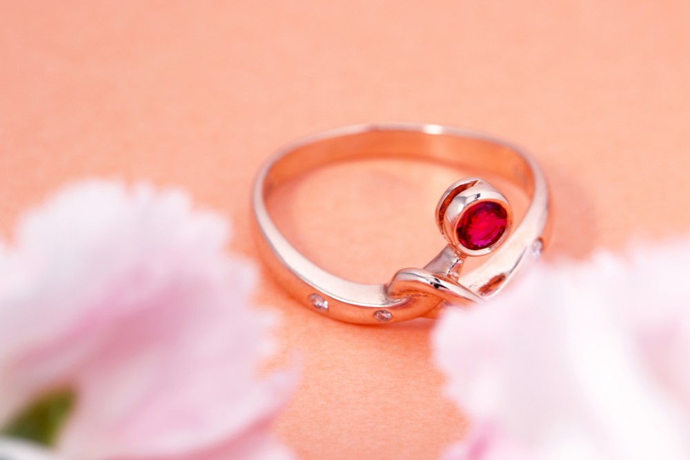 18Kローズゴールド - ジョイレッドハートリング