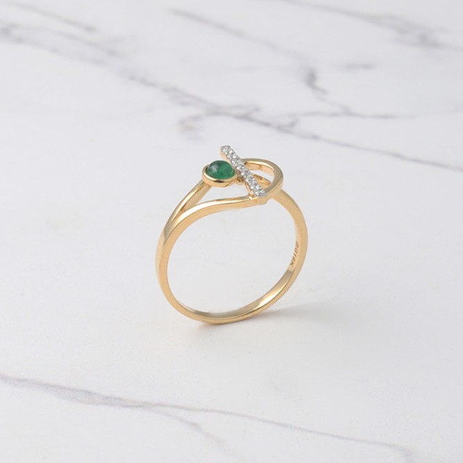 18Kゴールド星雲エメラルドリング