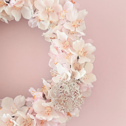 ほんのりピンク 桜のシンプル春色リース　★ラッピング無料★ 3枚目の画像