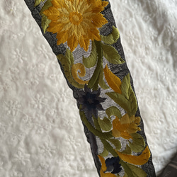 パープル　インド刺繍リボン　刺繍リボン　リボン　りぼん　スパンコール 2枚目の画像