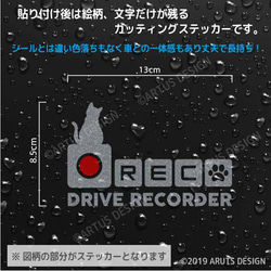 送料無料！　猫　ネコ　ドライブレコーダー　録画中　車ステッカー　車　ステッカー　ドラレコ　おしゃれ　かわいい　176d　 2枚目の画像