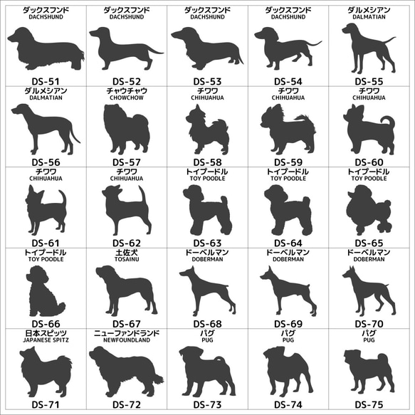 犬　ステッカー　Fタイプ　62犬種　お名前・犬種・誕生日入り オーダー 7枚目の画像