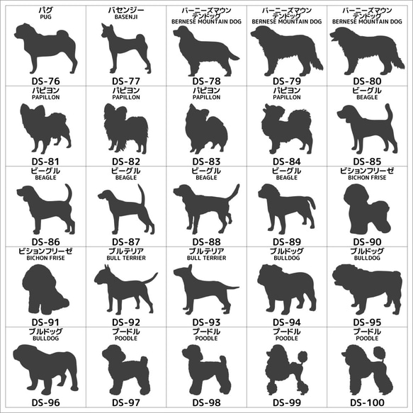 犬　ステッカー　Fタイプ　62犬種　お名前・犬種・誕生日入り オーダー 8枚目の画像