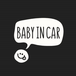 再販×3　スマイルイラスト　BABY IN CAR　ステッカー　車　ベイビーインカー 1枚目の画像