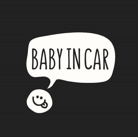 再販×3　スマイルイラスト　BABY IN CAR　ステッカー　車　ベイビーインカー 1枚目の画像