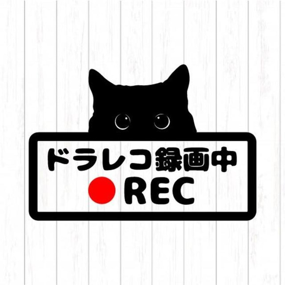 ドライブレコーダー　搭載　ドラレコ　ステッカー　ドラ猫　猫　ねこ　車ステッカー　Mサイズ　154dm 1枚目の画像