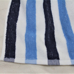 タオルエプロン　青×白チェック＆ストライプ2枚組 5枚目の画像