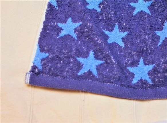 タオルエプロン（二つ折り）　星（紺色） 2枚目の画像