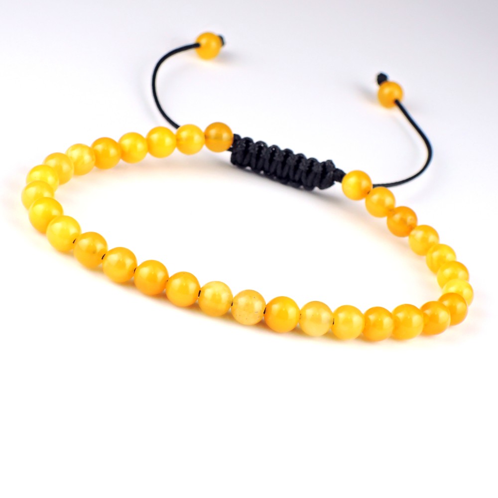 ロイヤルアンバー天然琥珀ブレスレット柔らかな色合いなめらかな肌触り：BOHB026063