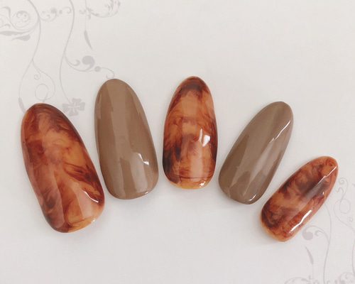 アートネイルチップ】べっ甲ネイル オーダー制作 ネイルチップ