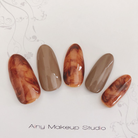 ネイルチップ オーダーネイル ネイルチップオーダー フルオーダーネイル べっ甲 アートネイルチップ】べっ甲ネイル オーダー制作 ネイルチップ