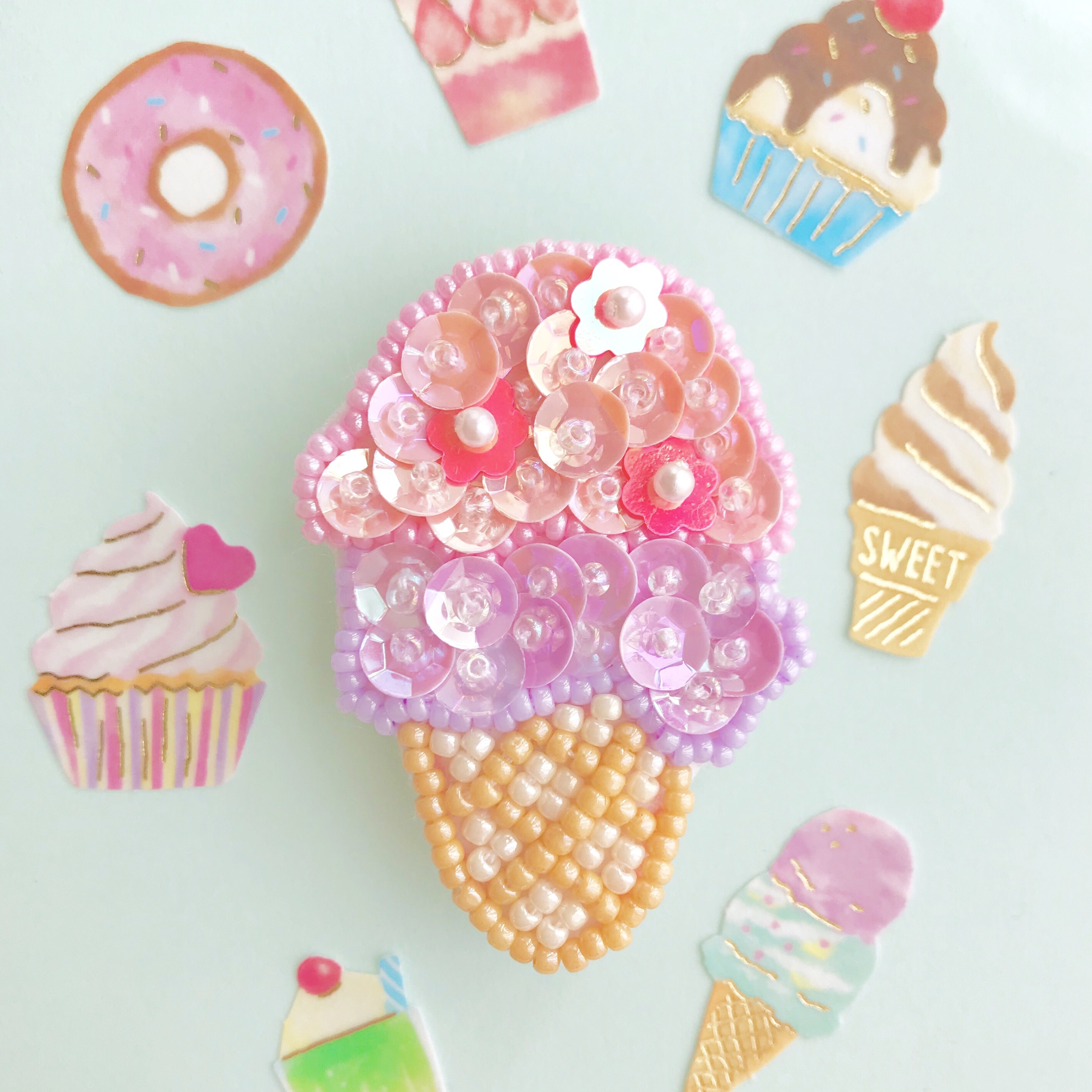 レア ツモリチサト アイスクリーム刺繍 ワンピース 90aed3ee66e70c6f3f58d101174a4f
