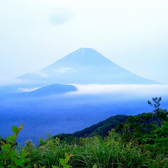 新生活  心を彩る《Fuji-san＊青磁色》ましかくフォト 90×90 ＊送料無料＊ Japanese Scenery 1枚目の画像