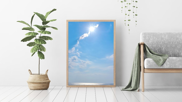 ＊送料無料＊夏 晴れやかに《Blue Sky / 天晴（てんせい）》 インテリア フォト ポスター 2枚目の画像