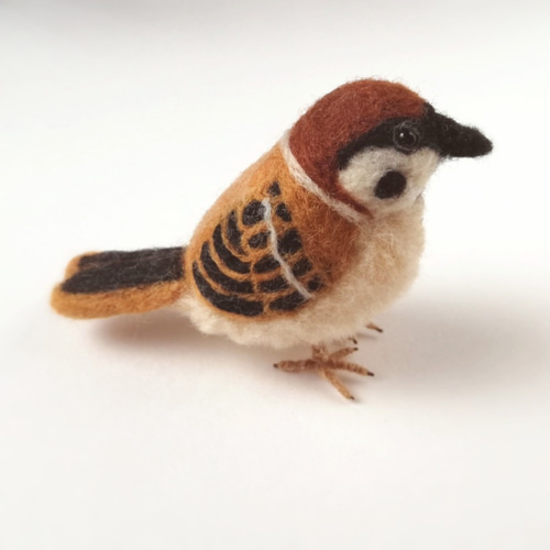 受注製作】身近な小鳥 スズメ 羊毛フェルト 羊毛フェルト もふぬこ