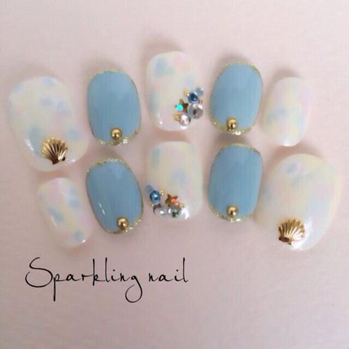 ブルーシェルネイル ネイルチップ（つけ爪） sparkling_nail