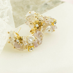 月涯兒 淡水珍珠的拼接 飾品職人針式耳環 AG FASHION 第4張的照片