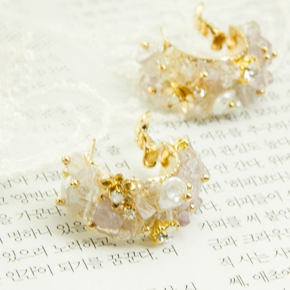月涯兒 淡水珍珠的拼接 飾品職人針式耳環 AG FASHION 第5張的照片