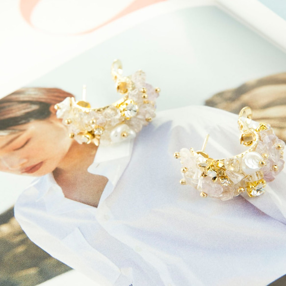 月涯兒 淡水珍珠的拼接 飾品職人針式耳環 AG FASHION 第7張的照片