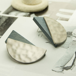 個性系列-不銹鋼金工 幾何金工與原木 925純銀針/不銹鋼原礦戒指 第5張的照片