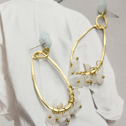 Stunning Brass Accessory Series -  Aquamarine, Moonstone 316 6枚目の画像