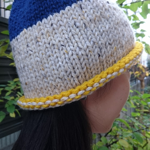 三色ニット帽 ネイビー ニット帽・ビーニー APRICOT MOON 通販 6529232