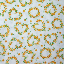 【サイズ選べます】11㎝～30㎝サイズ　ハートフラワーリース　蜜蝋ラップ　みつろうラップ　ミツロウラップ　春色　オレンジ 1枚目の画像