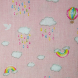 【サイズ選べます】11㎝サイズ～30㎝サイズ　　雨の恵み(ピンク)　虹　みつろうラップ　蜜蝋ラップ　ミツロウラップ　 1枚目の画像