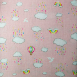 【サイズ選べます】11㎝サイズ～30㎝サイズ　　雨の恵み(ピンク)　虹　みつろうラップ　蜜蝋ラップ　ミツロウラップ　 2枚目の画像