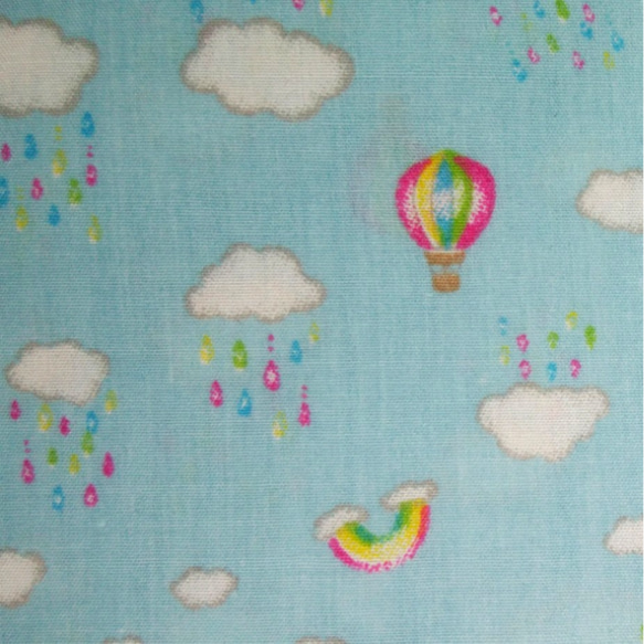 【サイズ選べます】11㎝サイズ～30㎝サイズ　　雨の恵み(水色)　虹　みつろうラップ　蜜蝋ラップ　ミツロウラップ　 3枚目の画像