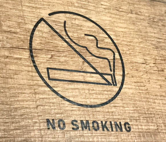 禁煙 NO SMOKING ピクトグラム　カッティングシート ステッカー　切文字　マットブラック　禁煙グッズ 2枚目の画像