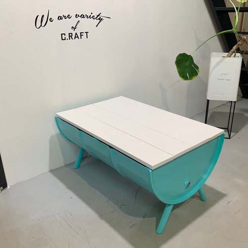 K5　ドラム缶テーブル 送料無料】［天板ウッド仕様］ドラム缶リメイク テーブル