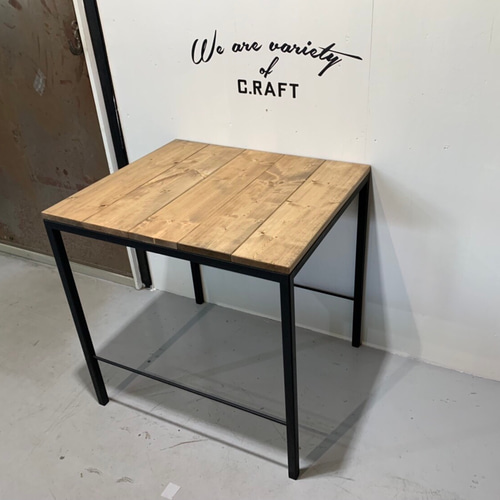 送料無料】アイアン ウッド ダイニングテーブル 600×700