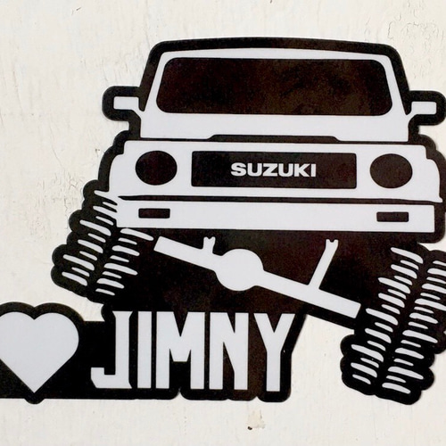 I ♡ JIMNY アイラブジムニー ステッカー(黒フチ) 屋外使用可能 シール