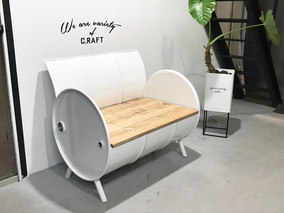 ドラム缶リメイクベンチ CHILLさんにオーダーいただきましたドラム缶ベンチ納品させて