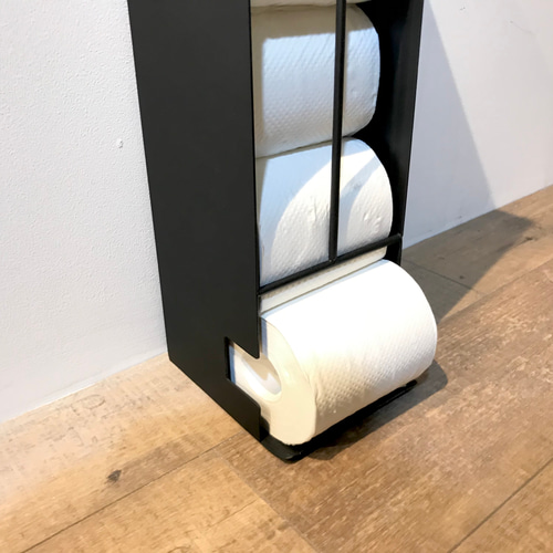 アイアン トイレットペーパー ストッカー ホルダー シェルフ