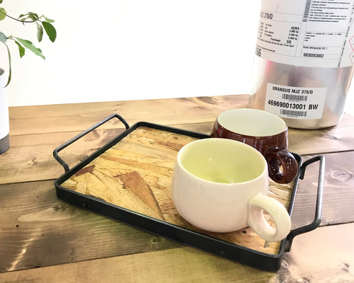 5枚セット！アイアン持ち手付き　カフェトレー アイアントレー キッチンファブリック カフェ 人気商品