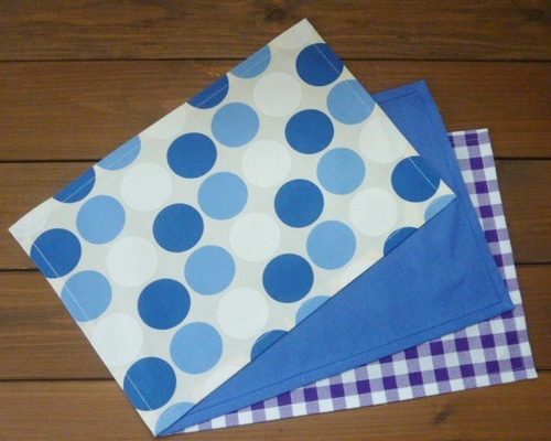 A4 21×30 ﾗﾝﾁｮﾝﾏｯﾄ 3枚ｾｯﾄ ﾄﾞｯﾄ・青・紫ﾁｪｯｸ A406 雑貨・その他 *Bom