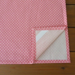 40×60 ランチョンマット ピンク・ドット　綿麻　小学校 2枚目の画像