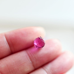 宝石質 オニオンブリオレットカット パープルピンク色石英/クォーツ （2粒)7～7.5mm 214 6枚目の画像