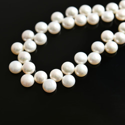 天然淡水パール 真珠 ボタン ホワイト系 （2粒)9～9.5mm　998 3枚目の画像